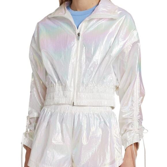 EleVen by Venus Williams Glow Up Fly Away Iridescent Windbreaker Jacket Large - Picture 1 of 12